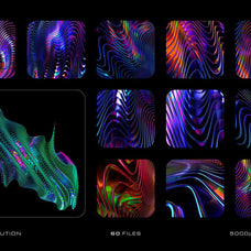 Glossy Waves Backgrounds & Shapes