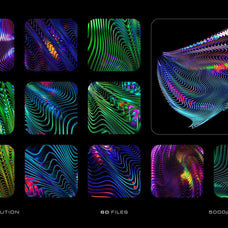 Glossy Waves Backgrounds & Shapes