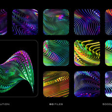 Glossy Waves Backgrounds & Shapes