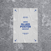 Glued Poster Mockup