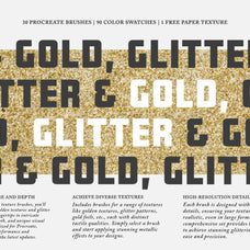 Gold & Glitter Procreate Brushes