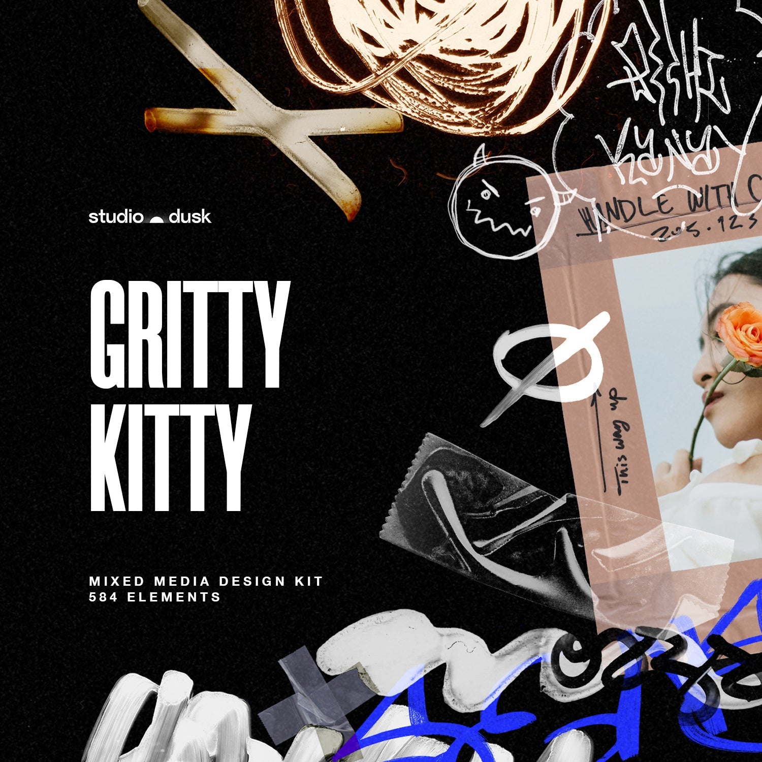 Gritty Kitty - Mixed media design kit