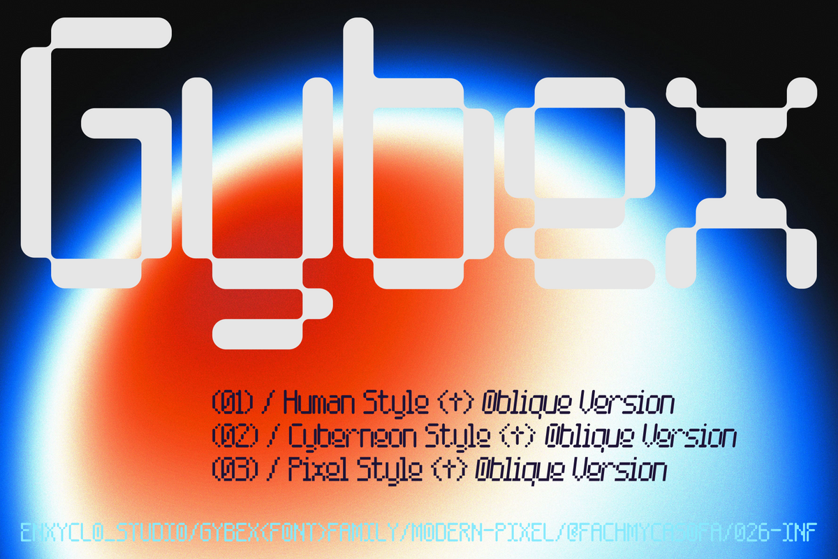 GYBEX — Pixel Futuristic Font Family by Enxyclo Studio, preview 13