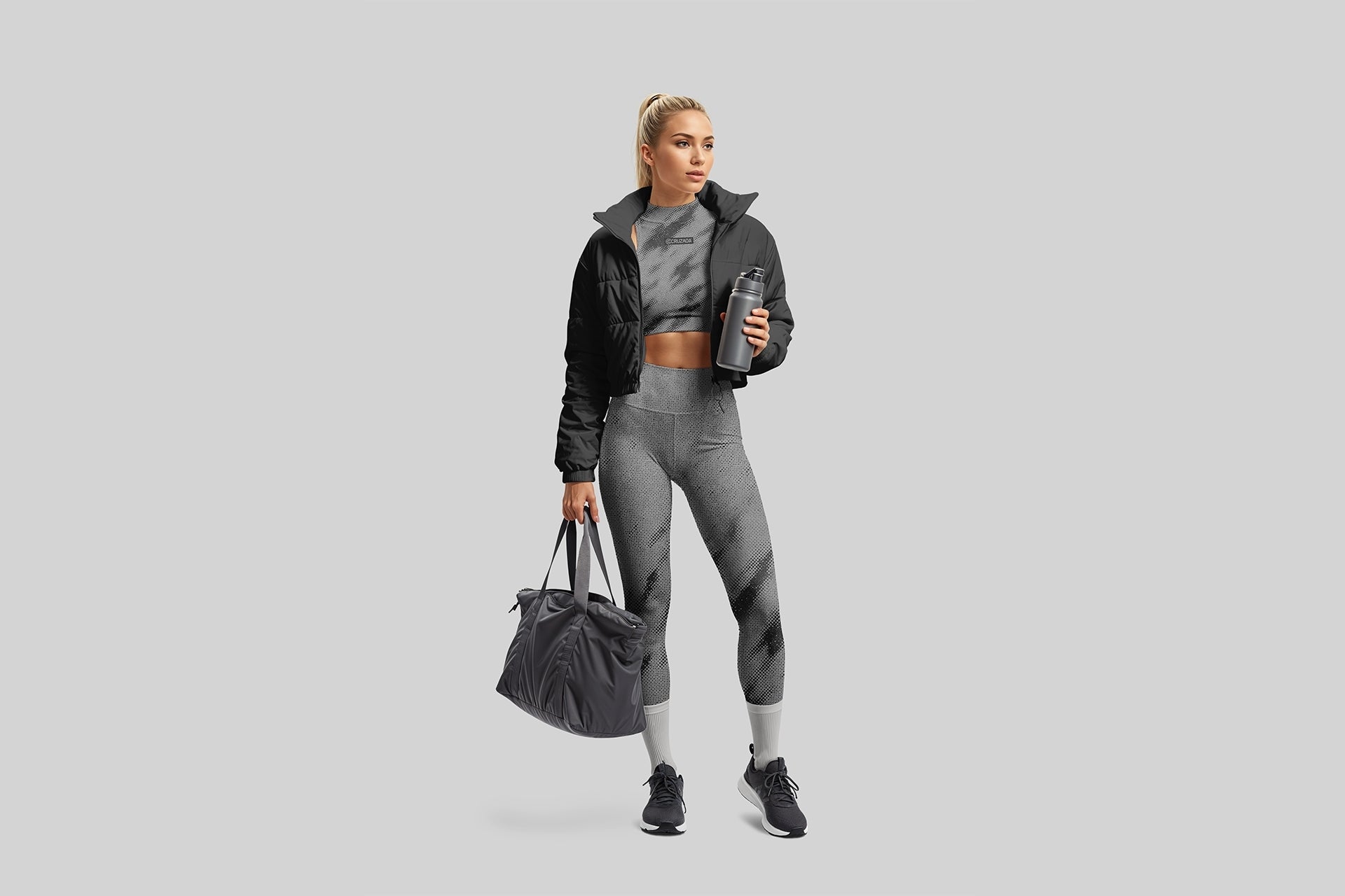 Gym Outfit with Jacket Mockup