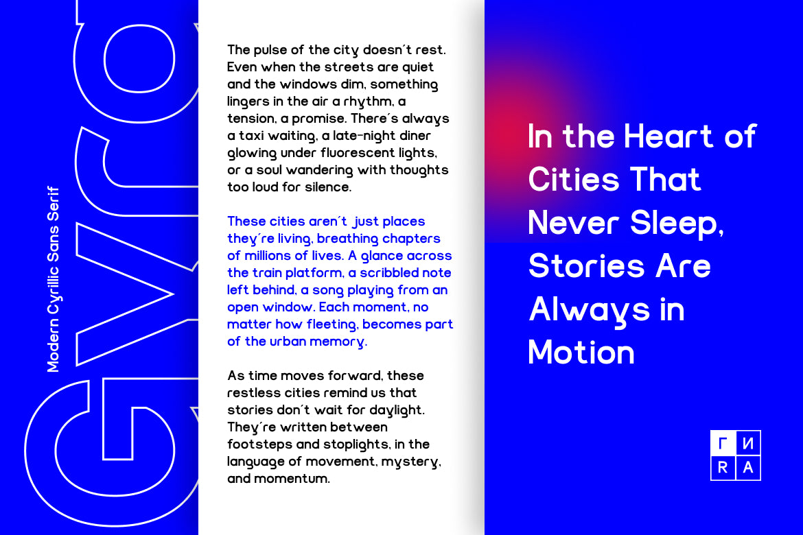 Gyra Modern Cyrillic Sans Serif Font by Vadova Studio, preview 4