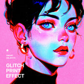 Halftone Glitch Print Effect