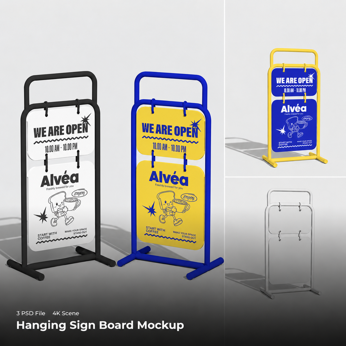 Hanging Stand Board Mockup by Mockativ, preview 1