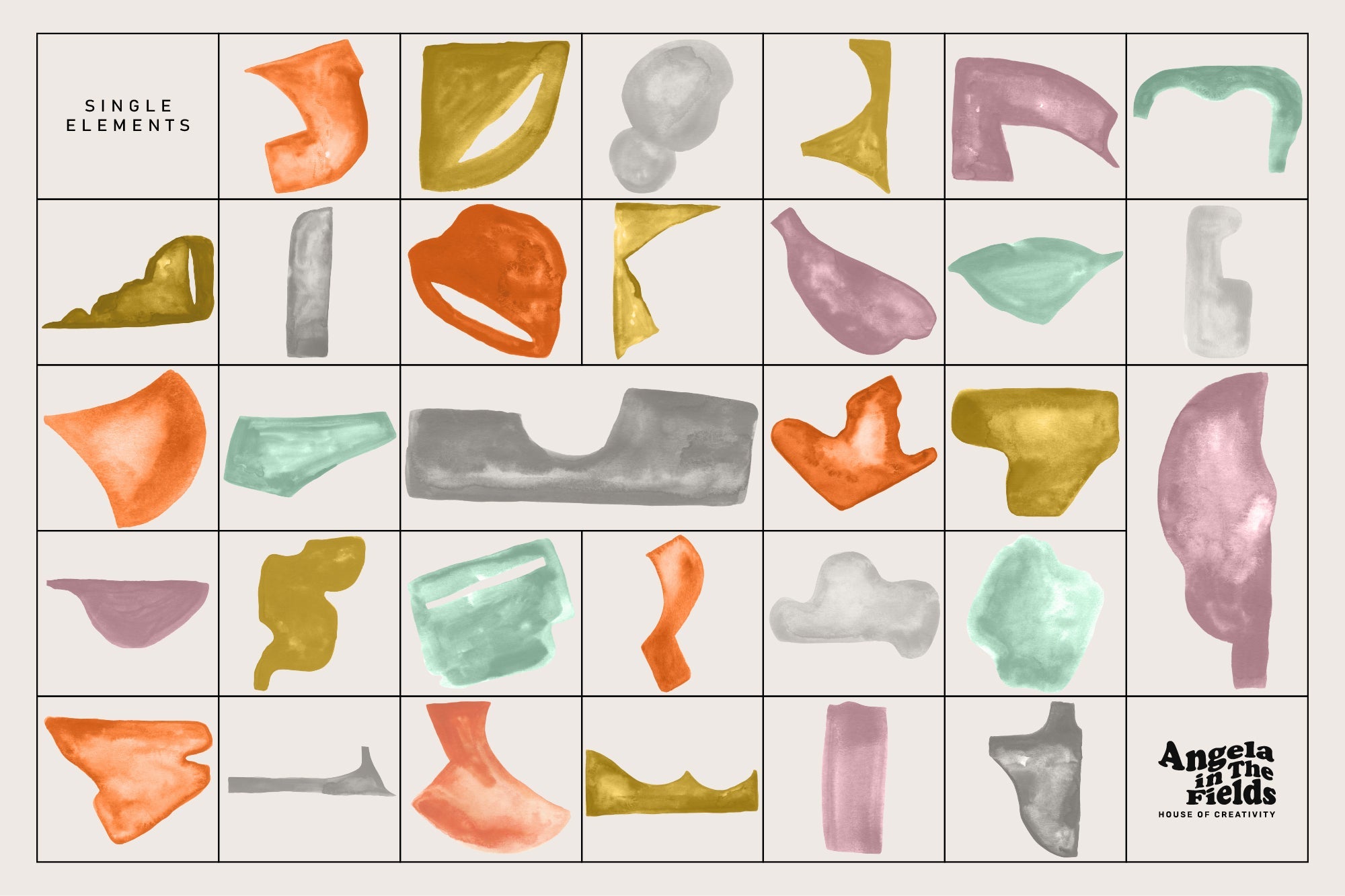 HAPPY CLUSTERS Gouache Shapes