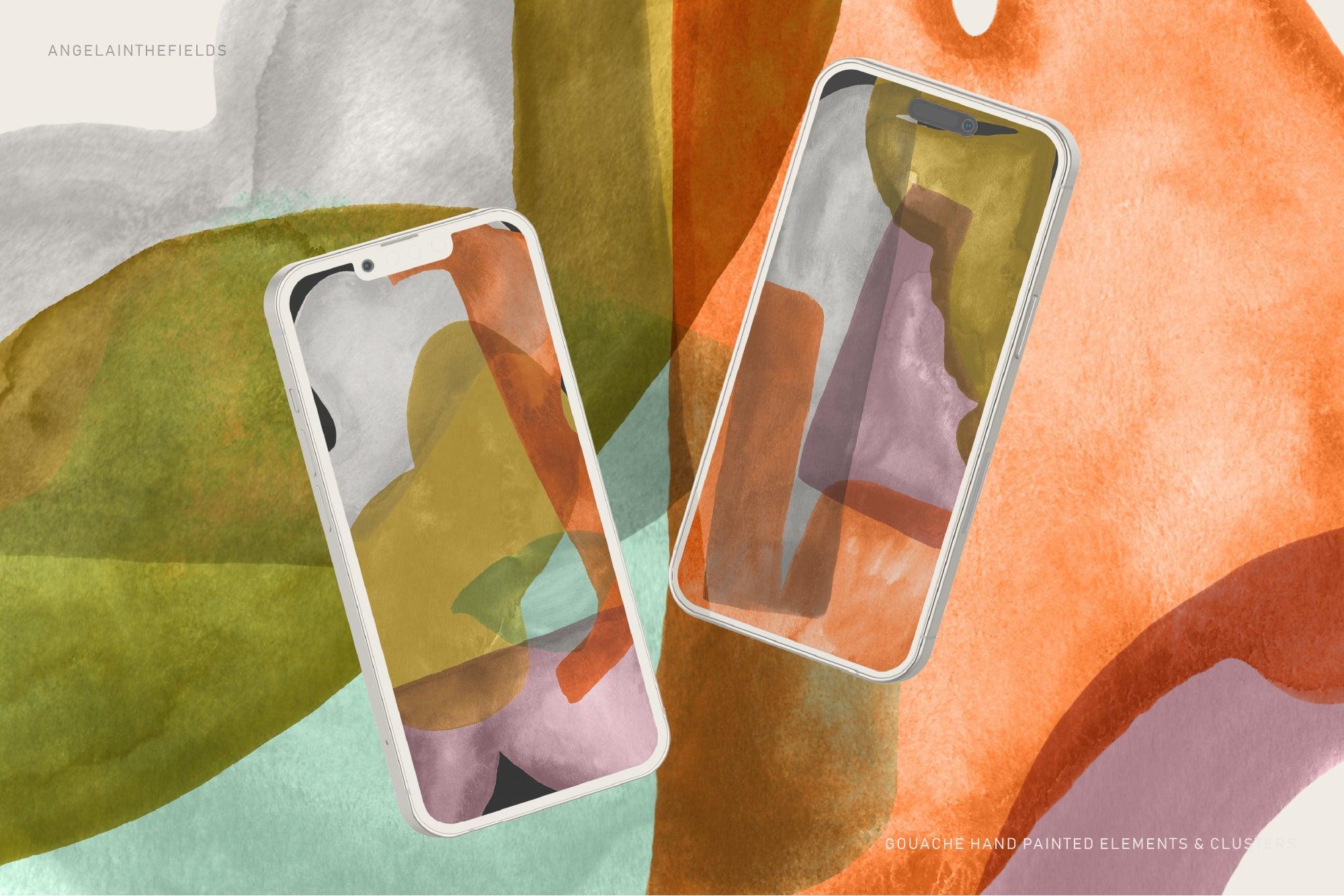 HAPPY CLUSTERS Gouache Shapes