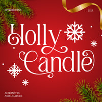Holly Candle Christmas Font