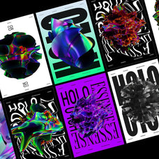 Holographic 3D Abstract Shapes