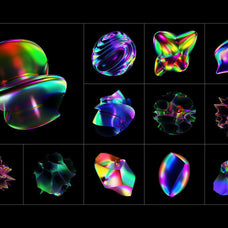 Holographic 3D Abstract Shapes