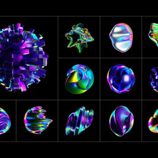 Holographic 3D Abstract Shapes