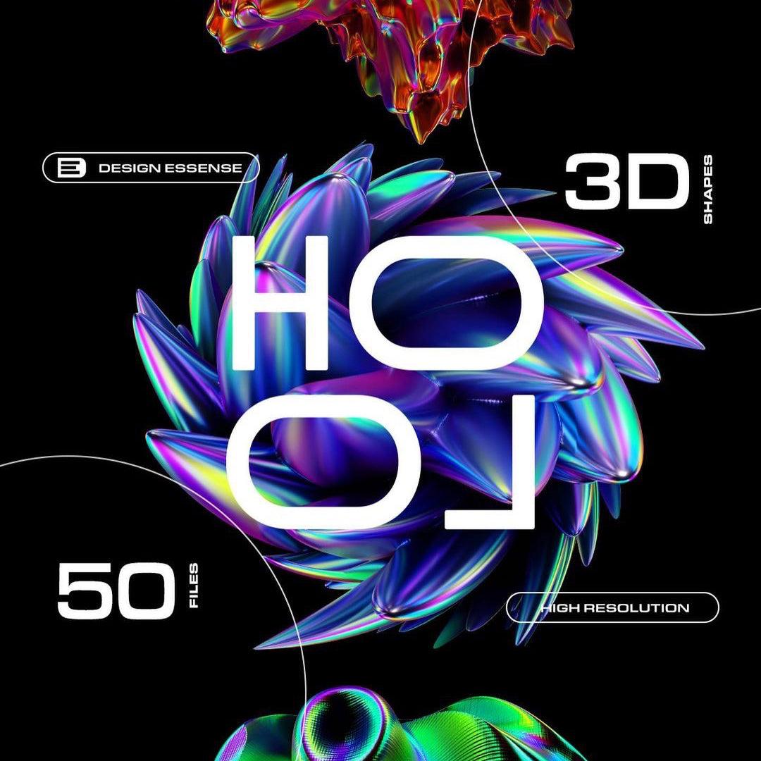 Holographic 3D Abstract Shapes