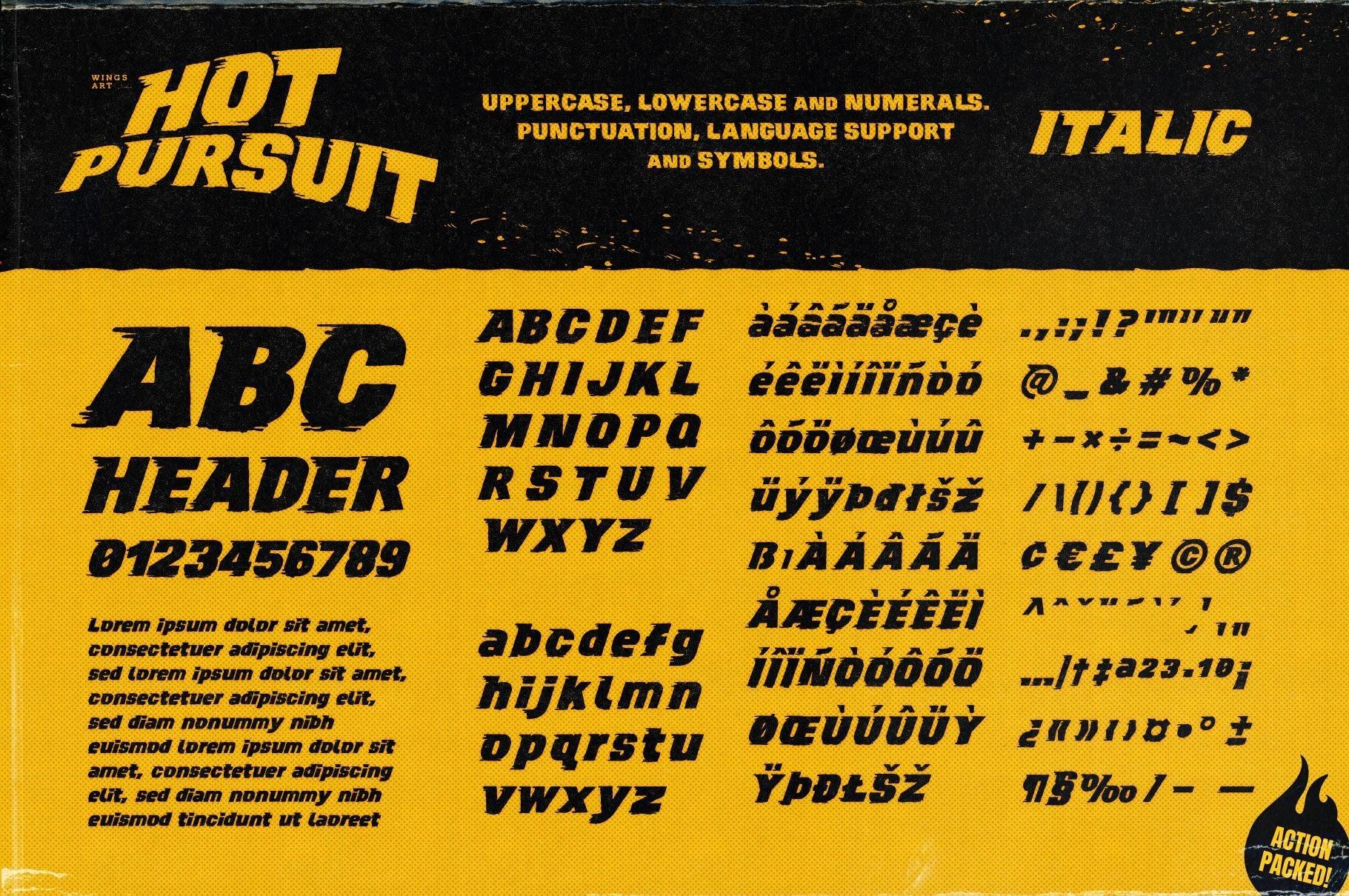 Hot Pursuit: A Hand-Drawn Grindhouse Roller Derby Font