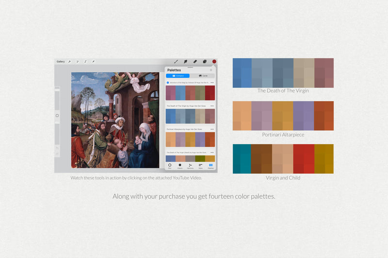 Hugo Van Der Goes Procreate Brushes & Color Palettes by Digi Life