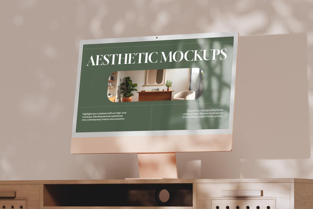 iMac Mockups in Aesthetic Interior by Afterimagine