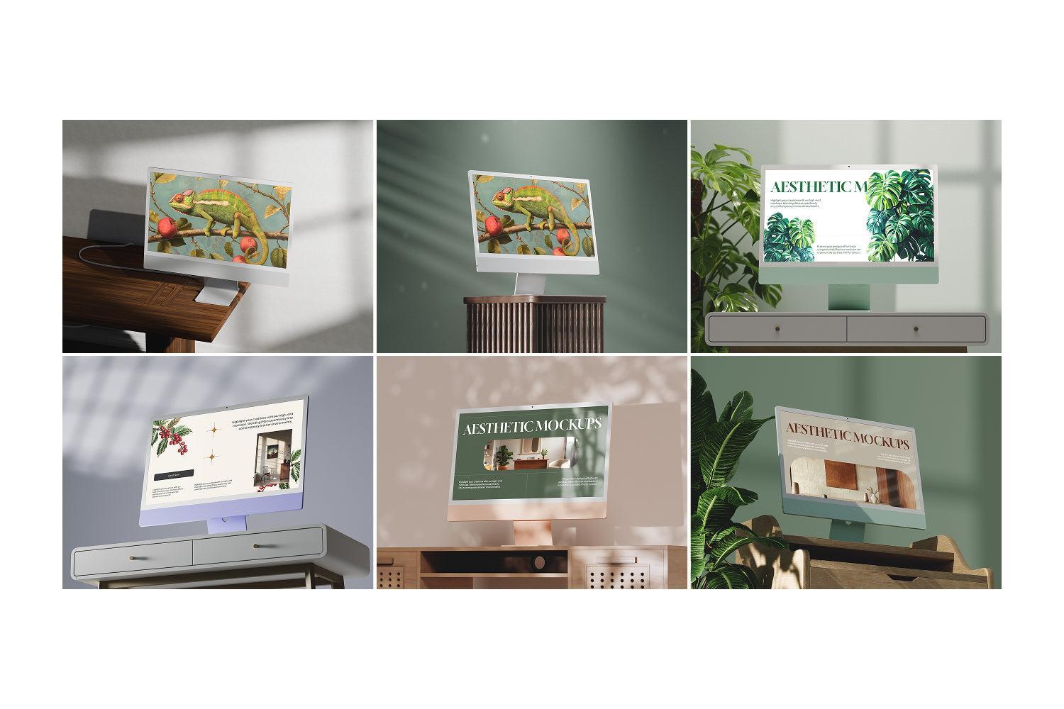 iMac Mockups in Aesthetic Interior