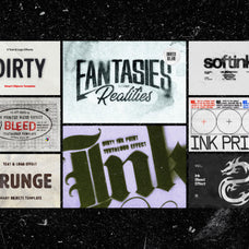 Ink Bleed & Grunge Print Text Effects Bundle by Pixelbuddha, preview 3