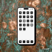 iPhone Mockup on Patina Copper Surface