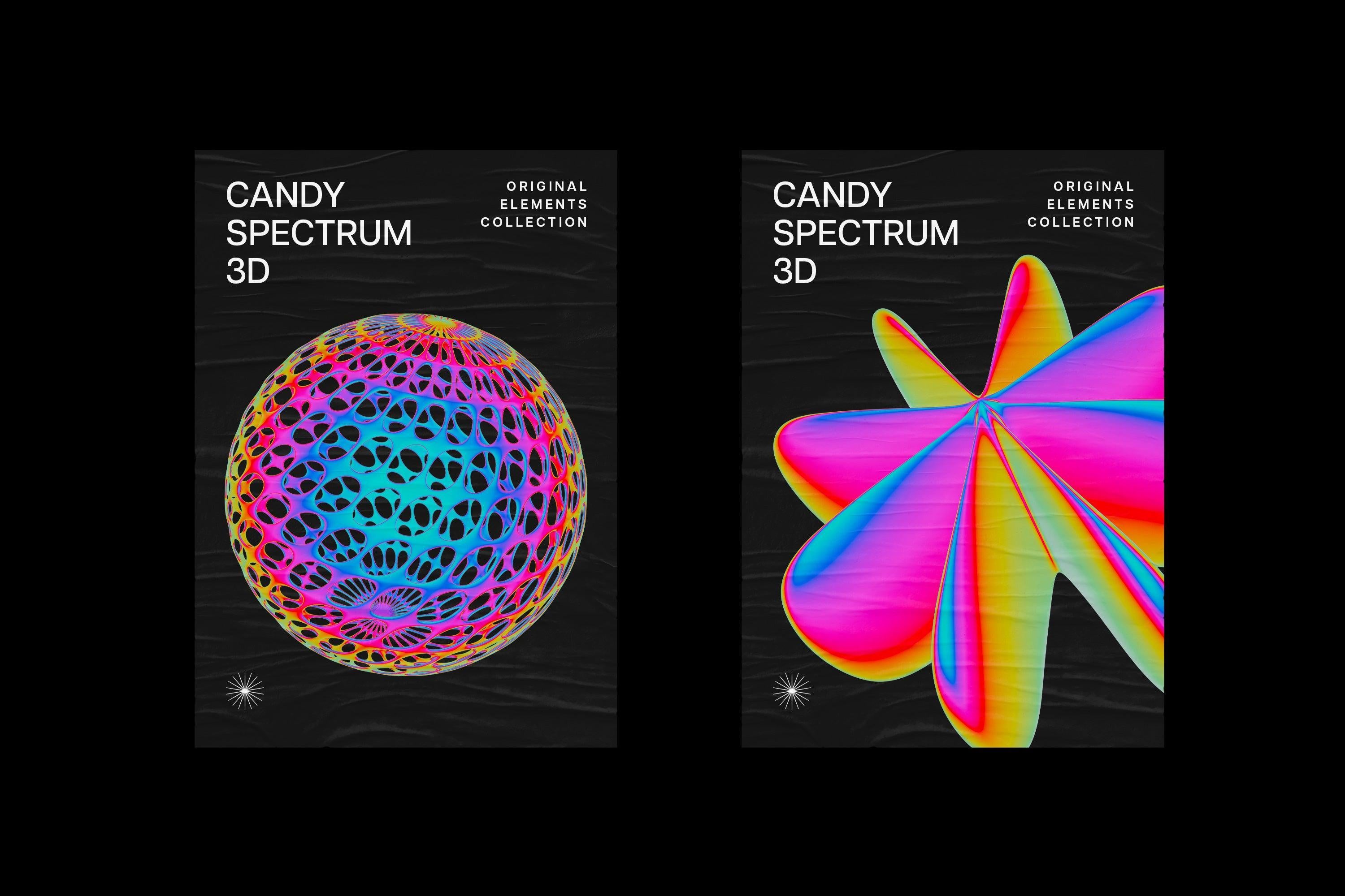 Iridescent Abstract 3D Objects