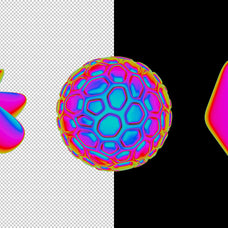 Iridescent Abstract 3D Objects