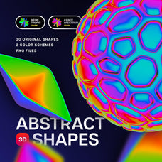 Iridescent Abstract 3D Objects