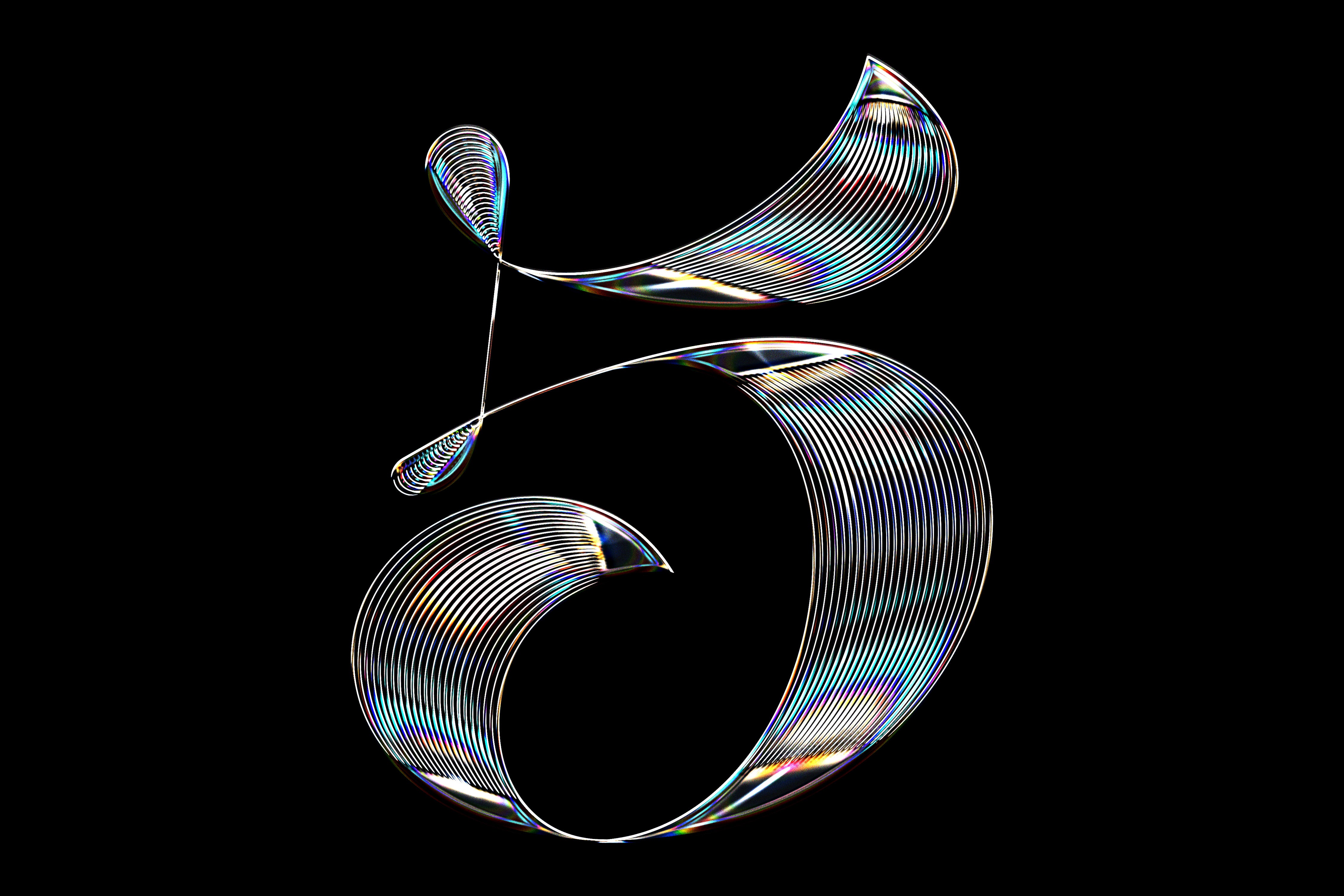 Iridescent Chrome Logo Mockup