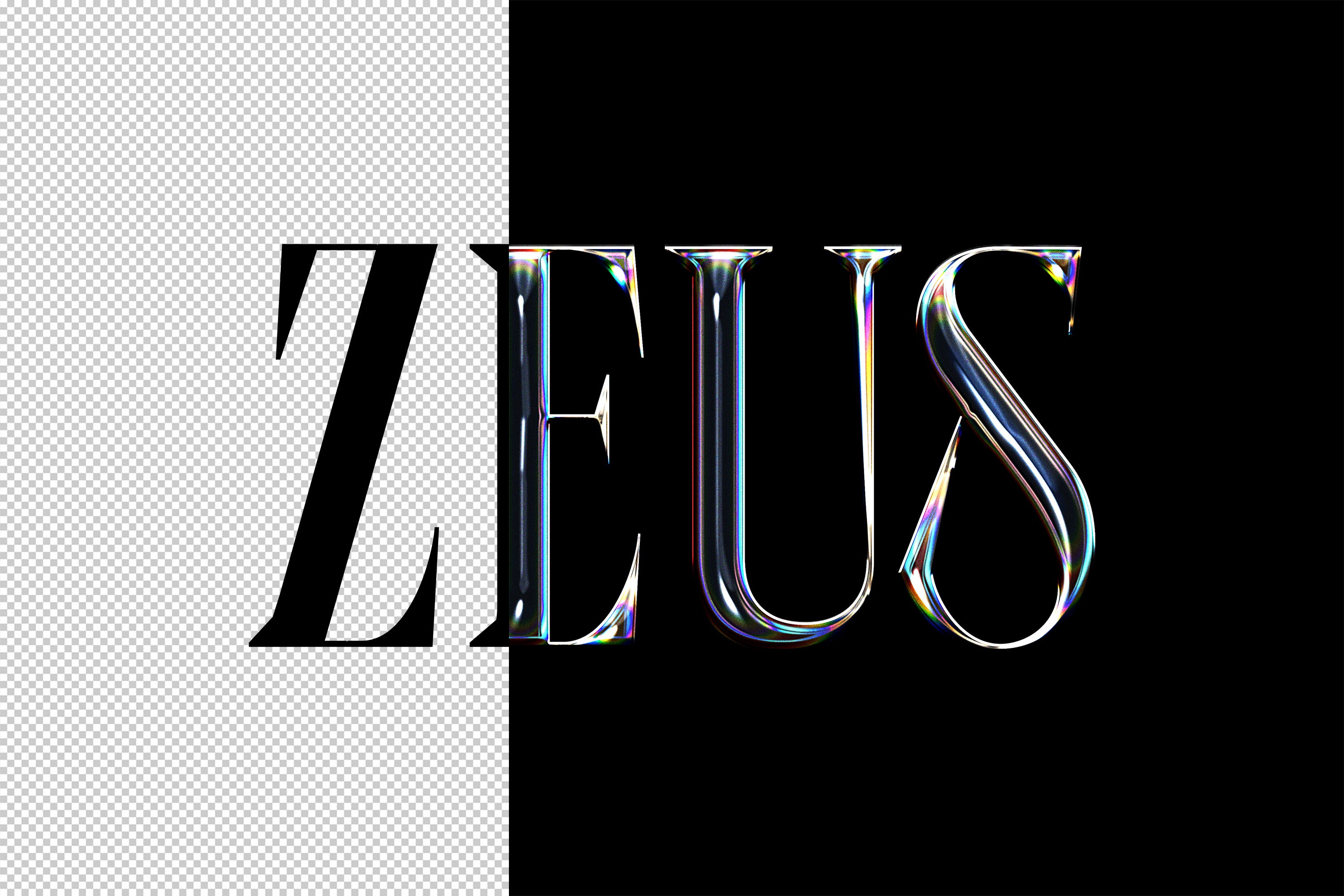 Iridescent Chrome Logo Mockup