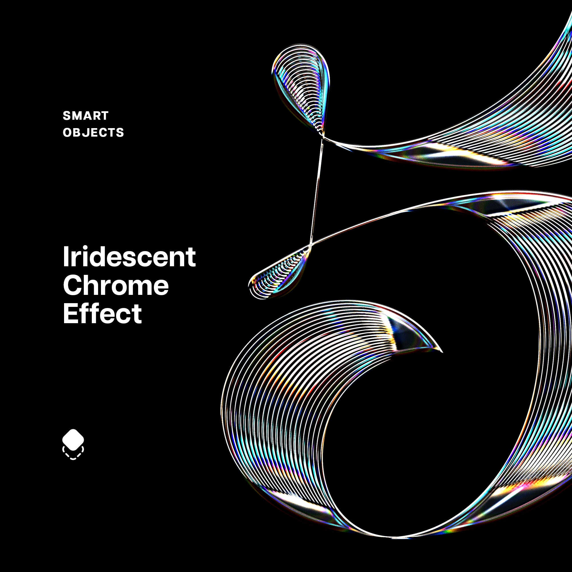 Iridescent Chrome Logo Mockup