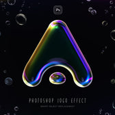 Iridescent Liquid Bubble Logo Text Effect