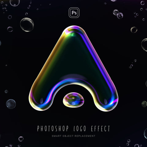 Iridescent Liquid Bubble Logo Text Effect