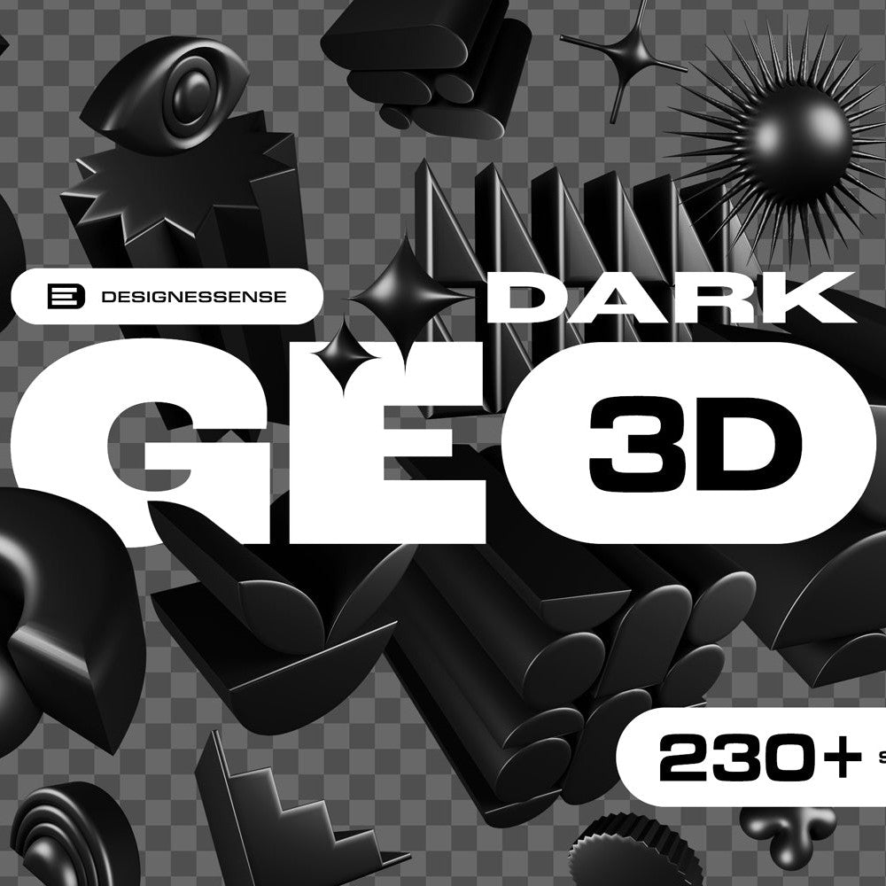 3D Dark Geometric Shapes