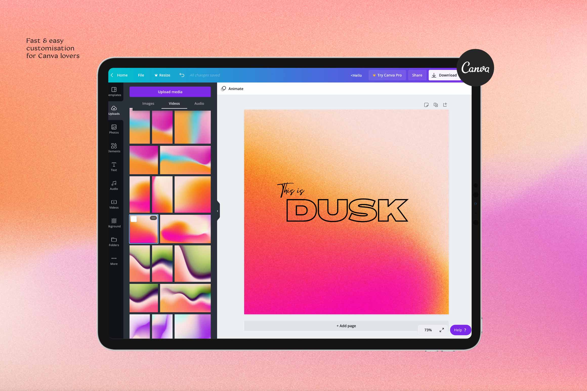 Dusk - Animated Gradients