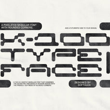 K-100 Font a Pixelated Modular Font