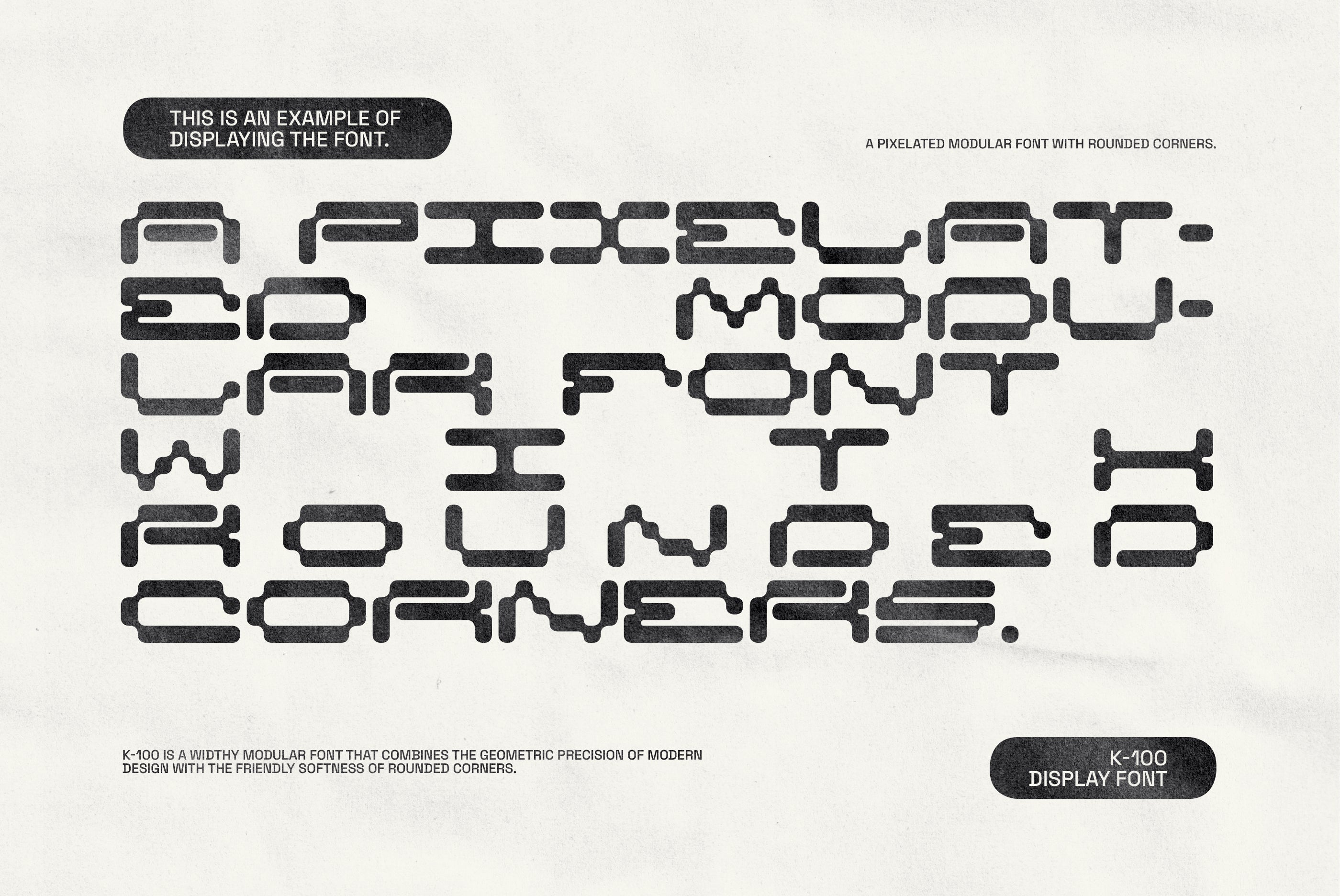 K-100 Font a Pixelated Modular Font