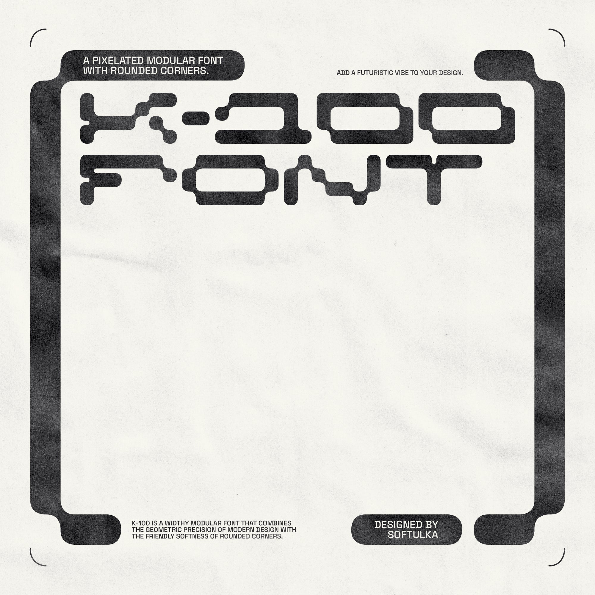 K-100 Font a Pixelated Modular Font