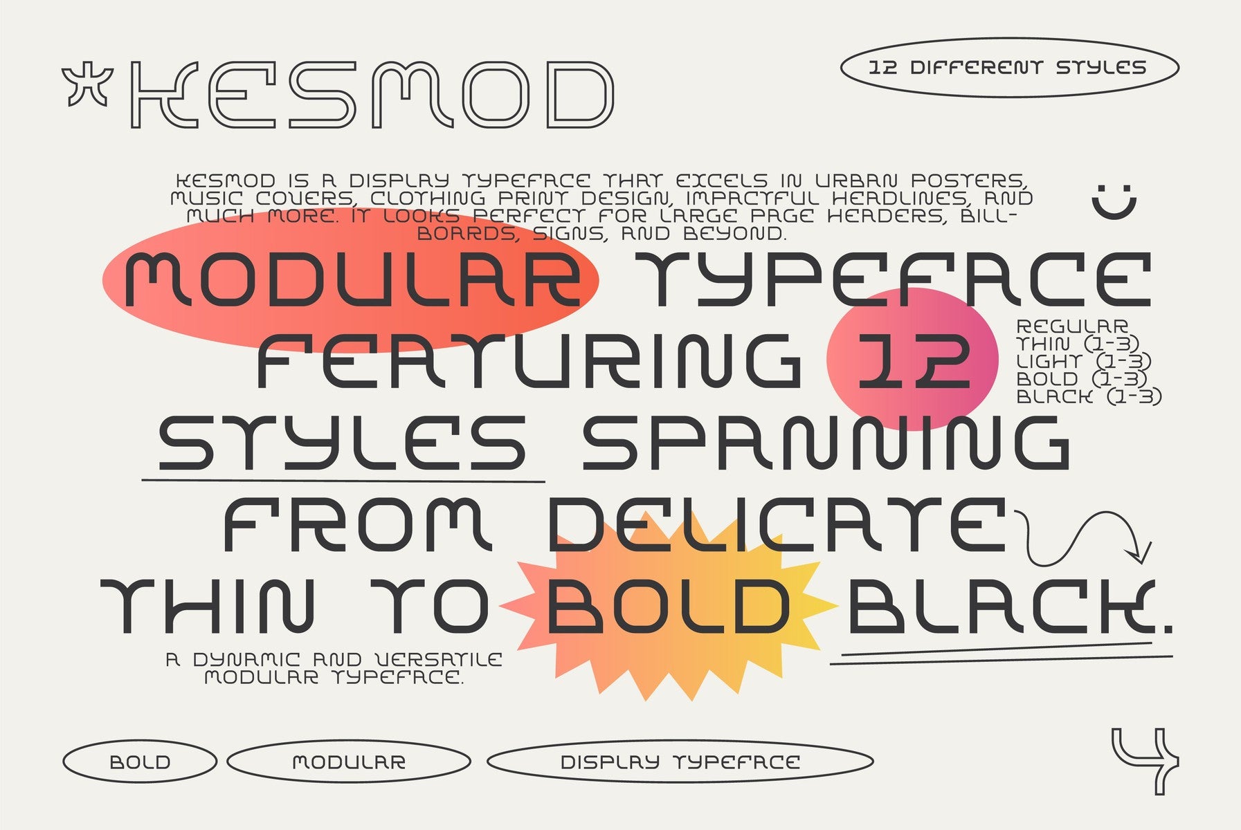 Kesmod Font - 12 styles