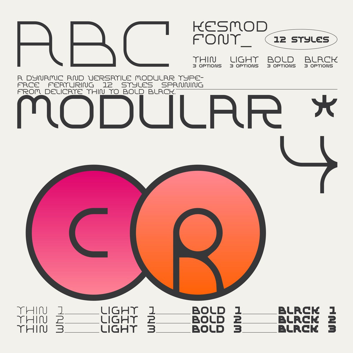 Kesmod Font - 12 styles