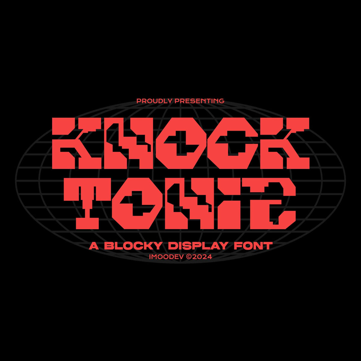 Knock Tonic - Geometric Space Typeface by Imoodev, preview 1