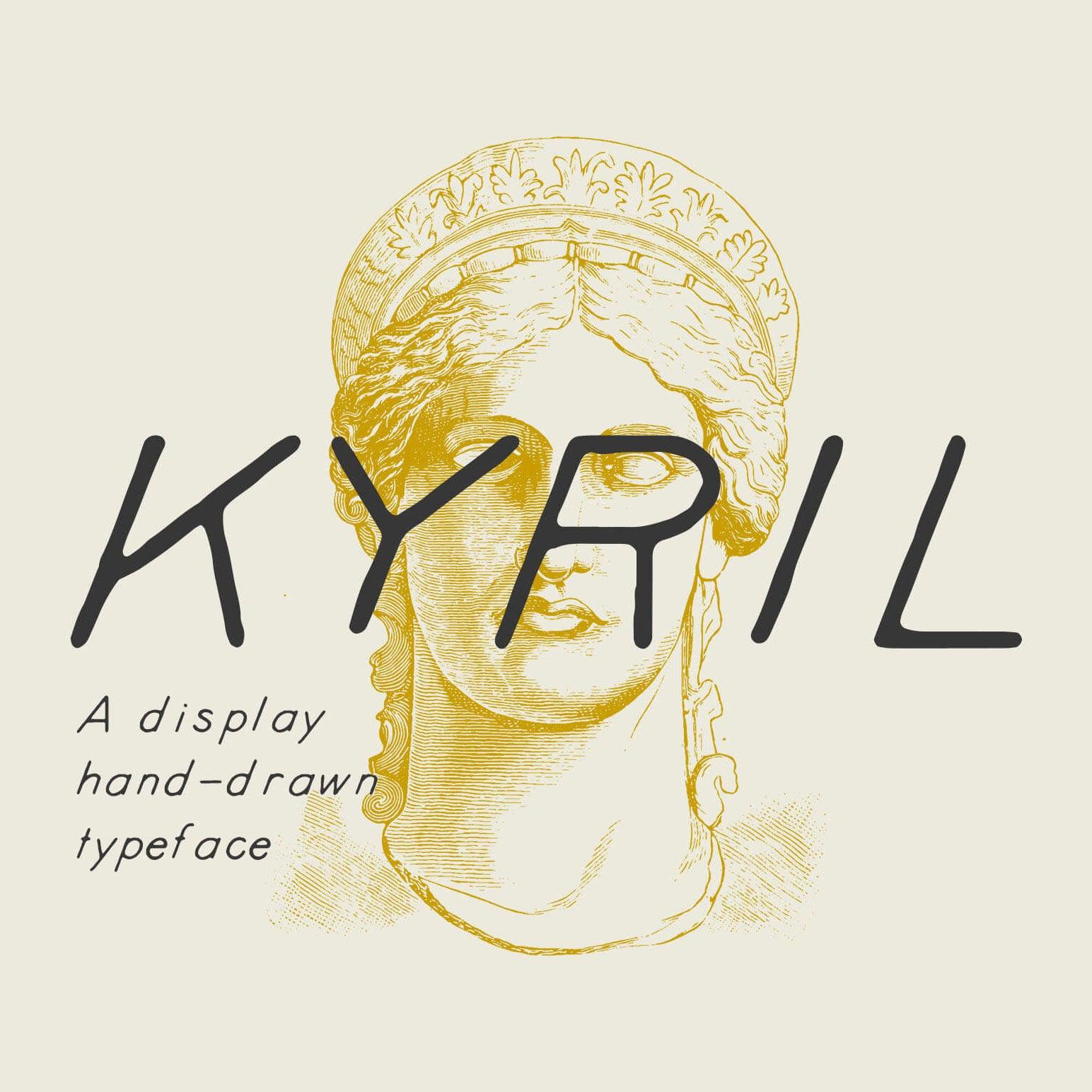 Kyril - A display hand drawn font