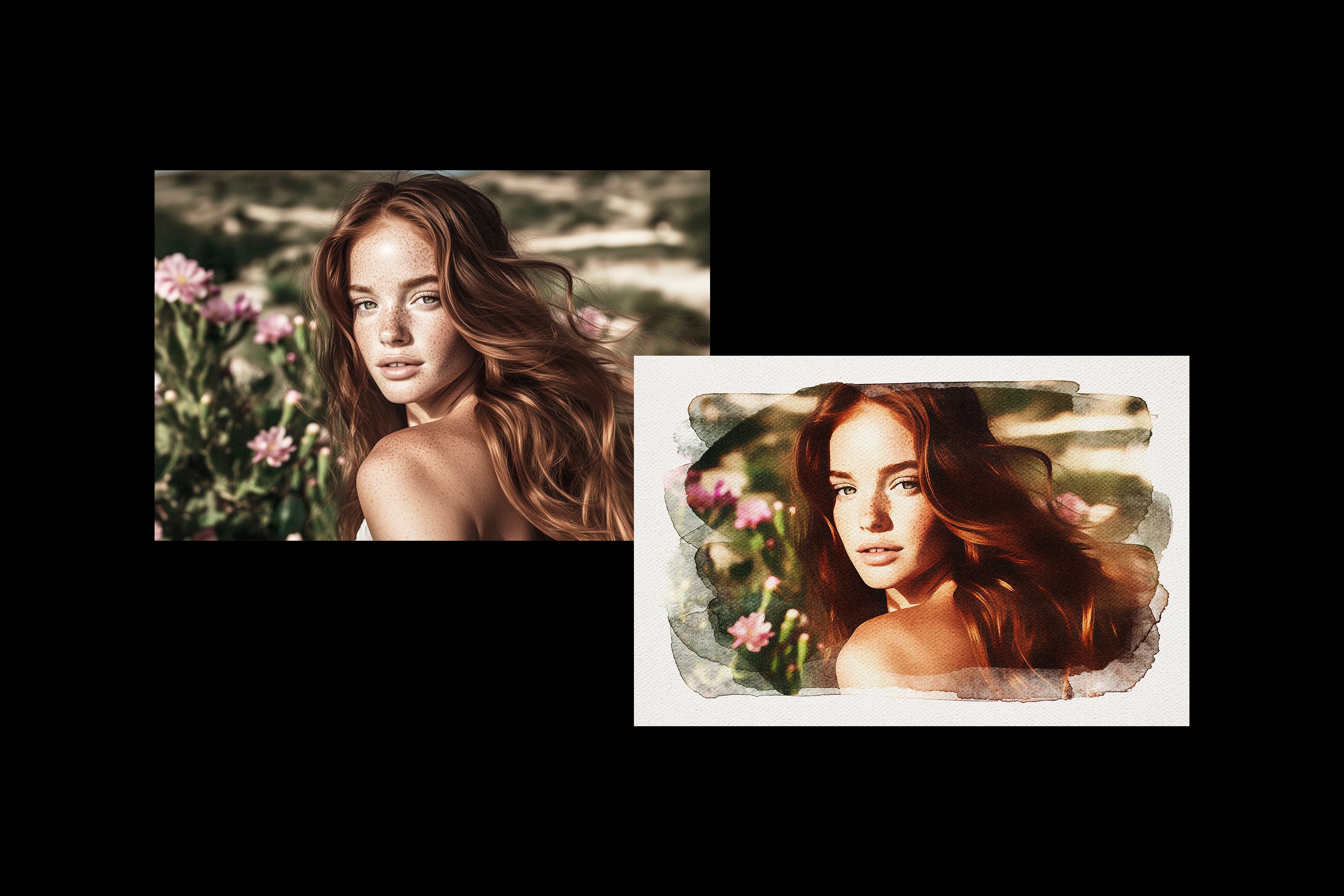 Watercolor Photo Template