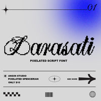 Larasati Pixelated Spencerian Script