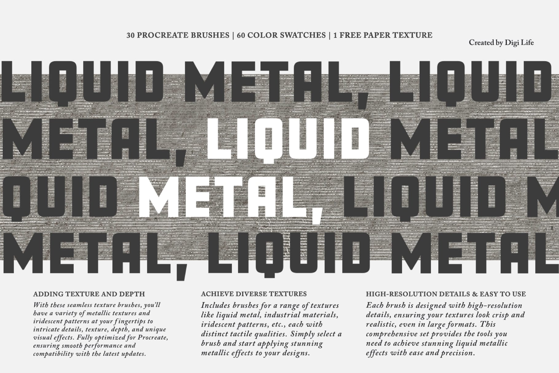 Liquid Metal Procreate Brushes