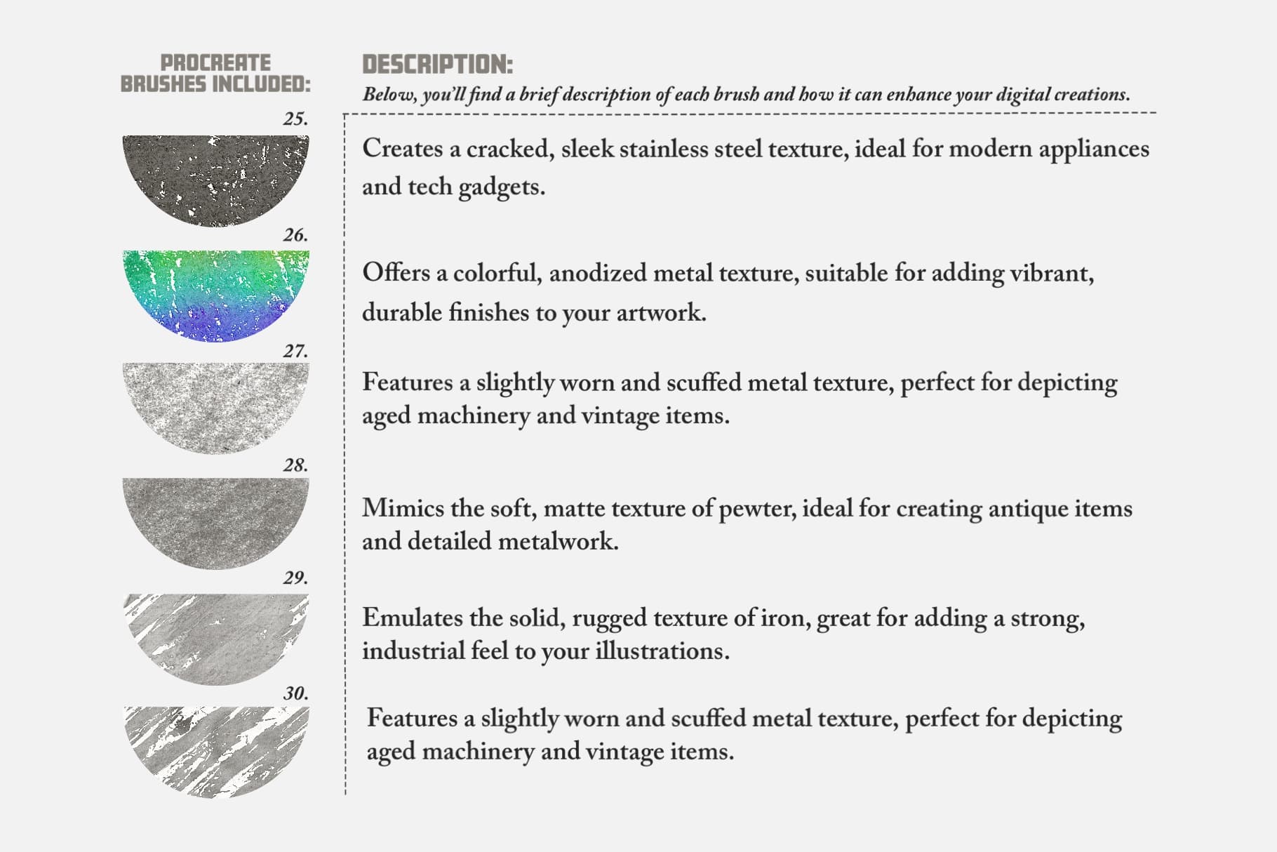 Liquid Metal Procreate Brushes