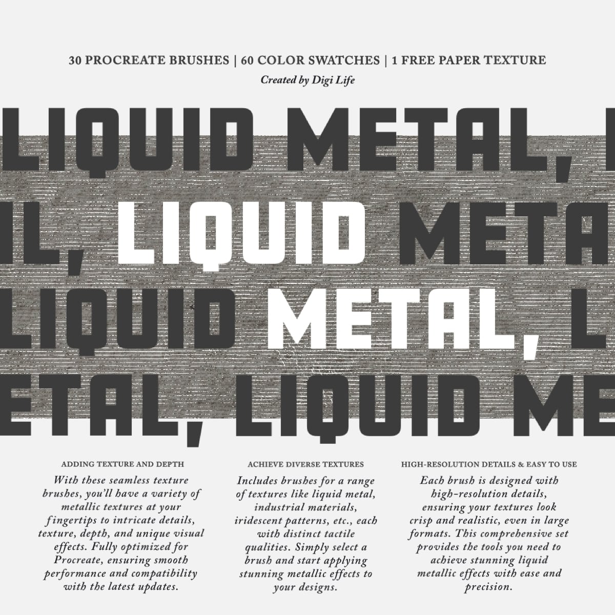 Liquid Metal Procreate Brushes