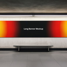Long Wall Banner Mockup