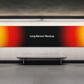 Long Wall Banner Mockup