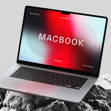 Macbook Air On Stone Mockup