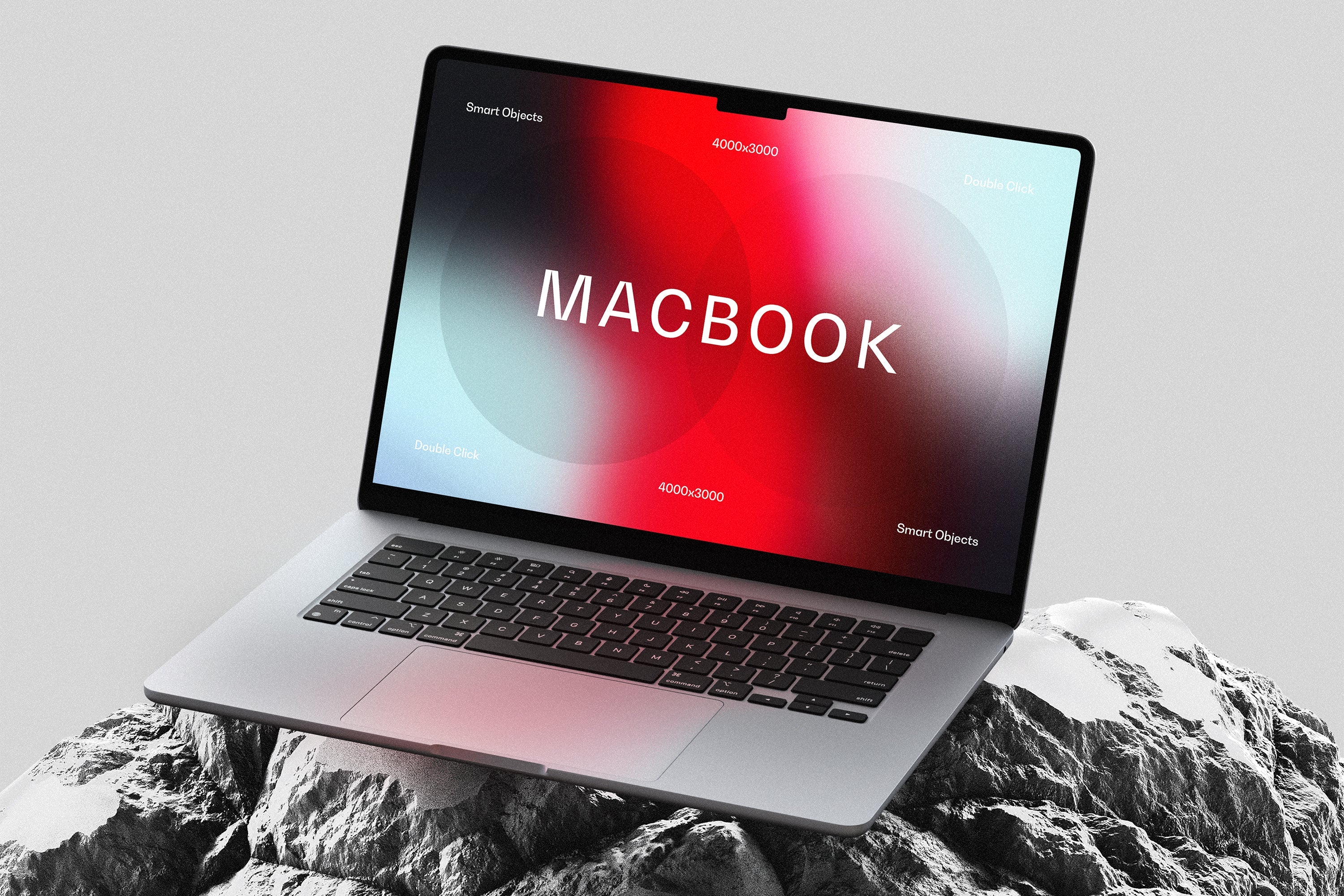 Macbook Air On Stone Mockup